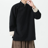 2025秋冬新款复古立领藏族服装斜门襟长袖风夹克JK62F105，男装夹克，电商B375