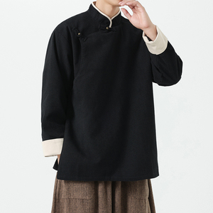 2025秋冬新款复古立领藏族服装斜门襟长袖风夹克 JK62 F105图片
