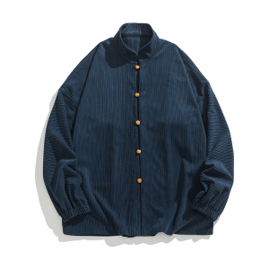 秋冬汉服唐装插袋复古条绒夹克风外套 有大码 JK61 P95图片