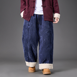 2025日系冬季厚保暖阔腿风汉服搭配加绒休闲裤 K214 P95图片