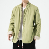 2024加大码唐装汉服直筒两面穿布扣风布衣棉服JK35P140，男装棉衣，电商B375