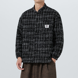 秋冬季宽松日系加大码立领布扣潮风夹克外套JK77P105，男装夹克，电商B375
