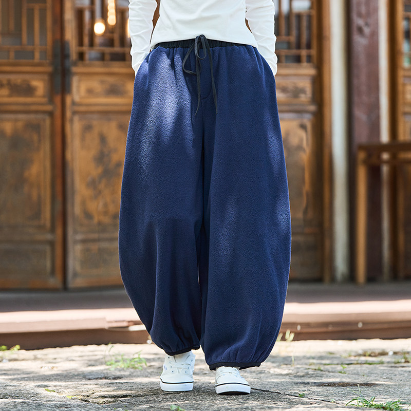 冬季大码新中式灯笼裤汉服唐装加绒加厚风休闲裤K211P80,男装民族服装,电商B375