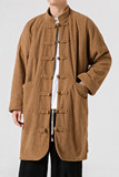 冬季加绒加厚太极服长款棉衣纯色条绒风唐装JK54P150，男装棉衣，电商B375