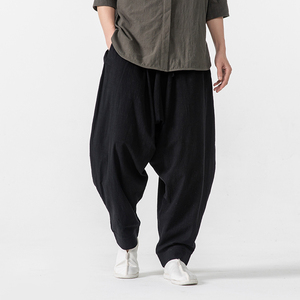 25年马裤棉麻纯色宽松灯笼裤风唐装汉服休闲裤 K197 P75图片