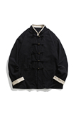 秋冬平铺图宽松立领唐装汉服新中式日系风夹克JK47P100，男装夹克，电商B375