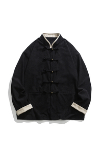 秋冬平铺图宽松立领唐装汉服新中式日系风夹克 JK47 P100图片