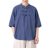 24夏装港风汉服搭配一套风上衣麻料灯笼裤C67K174，男装民族服装，电商B375