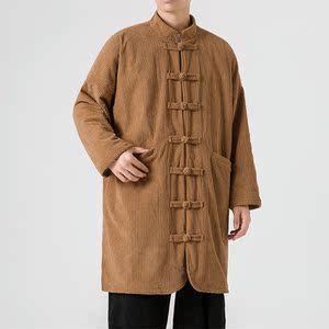 日系冬季加大码长款加绒加厚中式棉衣风棉服 JK54 P150图片
