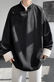 2025春新款加大码宽松唐装汉服立领藏袍风夹克JK62P105，男装夹克，电商B375