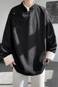 2025春新款加大码宽松唐装汉服立领藏袍风夹克 JK62 P105图片