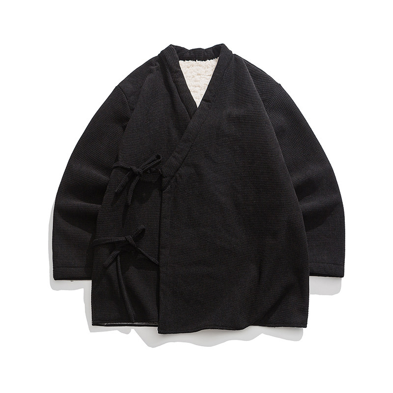 24年加绒加厚汉服唐装加绒外套风日系棉衣道袍JK53P120,男装棉衣,电商B375