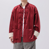 秋风日系唐装汉服立领铜扣长袖夹克JK68P110(），男装夹克，电商B375