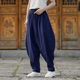 2024宽松户外休闲模特中式汉服唐装男女风休闲裤K197P75，男装休闲裤，电商B375
