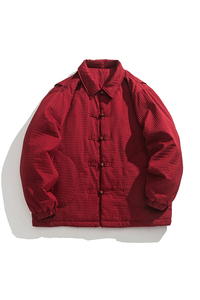 秋冬加大码翻领纯色工装棉衣中式盘扣加厚风棉衣 JK71 P130图片