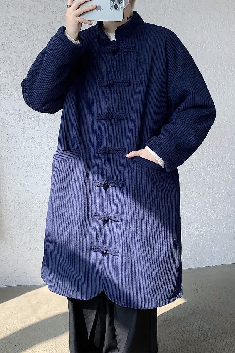 2025加大码长款加绒厚唐装中式长褂风棉衣JK54P150,男装棉衣,电商B375