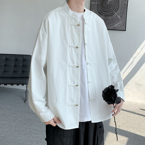 25日系唐装加绒加厚立领中式婚礼风加绒衬衫 JK42-1 P110图片