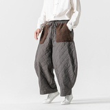 24宽松加棉加厚棉裤冬季风汉服搭配休闲灯笼裤k194P85，男装棉裤，电商B375