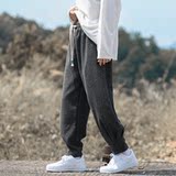 2024加大码新中式汉服唐装厚宽松风休闲毛呢裤K01P70，男装休闲裤，电商B375