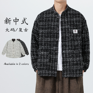 秋冬风新款日系做旧复古功夫汉服唐装立领夹克 JK77 P105图片