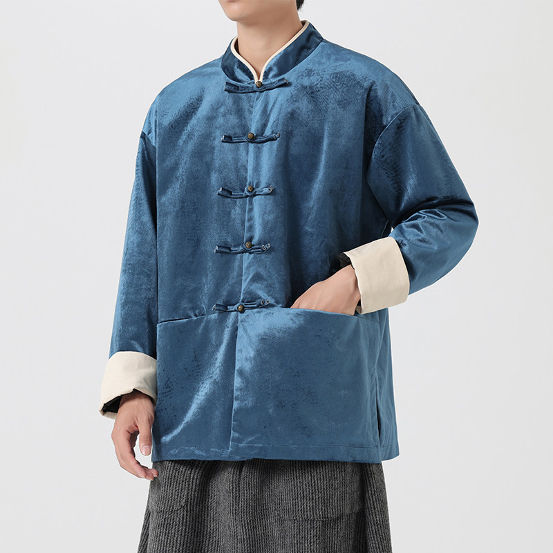 秋风日系唐装汉服立领铜扣长袖夹克JK68P110(）,男装夹克,电商B375