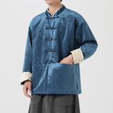 秋风日系唐装汉服立领铜扣长袖夹克JK68P110(），男装夹克，电商B375