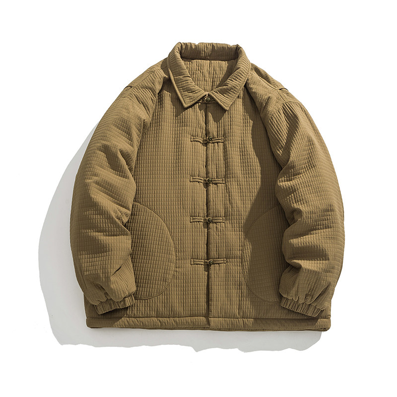 24年纯色唐装汉服平铺图风宽松棉衣外套JK71P130,男装棉衣,电商B375
