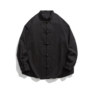 秋新中式唐装纯棉中式布扣结婚礼服中式风衬衫 JK42 P75图片