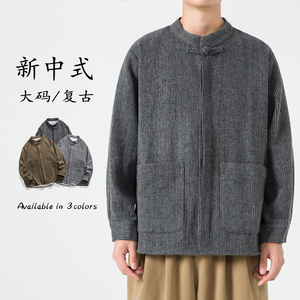 二四年毛呢中山装外套唐装立领港风模特风夹克 JK49 P75图片