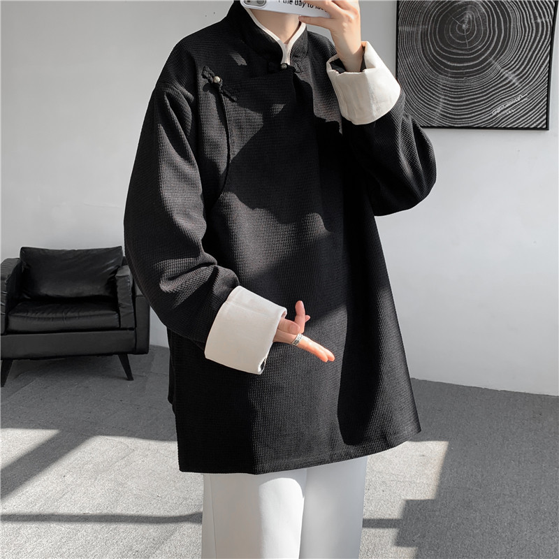 25年春季宽松中式布扣风汉服唐装夹克外套JK62P105,男装夹克,电商B375