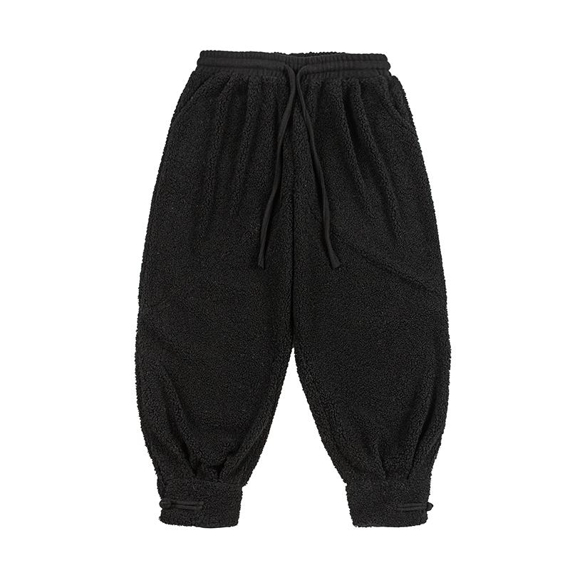 冬装加绒加厚布扣复古新中式古风平铺图风休闲裤K210P80，男装卫衣，电商B375