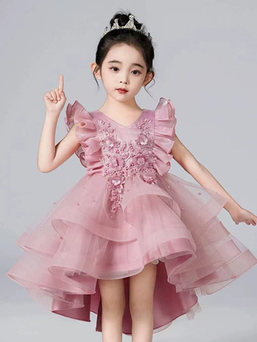 Детский наряд маленькой принцессы, элитное платье девочки цветочницы, костюм, для подиума