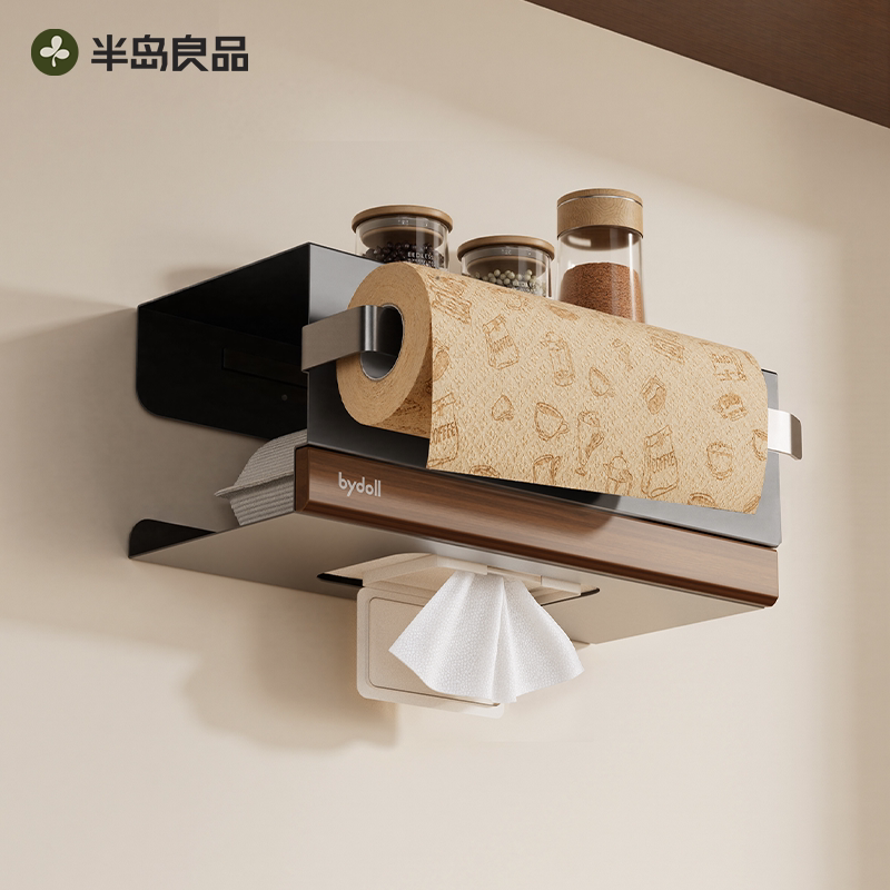 厨房纸巾架用纸挂架湿巾抽纸卷纸一次性抹布置物架保鲜袋悬挂架子图片