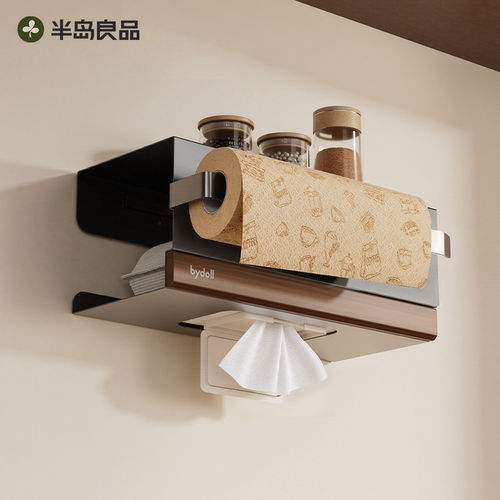 厨房纸巾架用纸挂架湿巾抽纸卷纸一次性抹布置物架保鲜袋悬挂架子