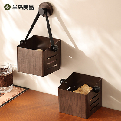 厨房葱姜蒜壁挂收纳盒2025新款墙上吸盘挂钩家用收纳筐置物架子Y