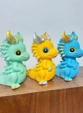 2025生肖龙搪胶带锁防摔存钱罐