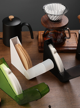 PP材质01手冲咖啡滤纸收纳盒V60扇型防尘通用简约挂耳滤纸架翻盖