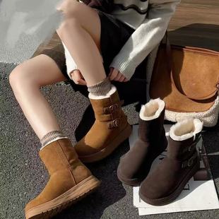 VK定制 韩版时尚真皮羊毛保暖雪地靴女