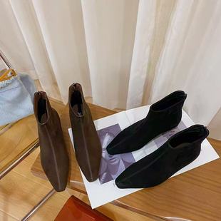 310 短靴女573 VK定制 欧洲站高档羊猄皮粗跟时尚