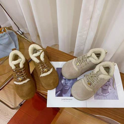 VK定制 韩版时尚真皮羊毛保暖雪地靴女