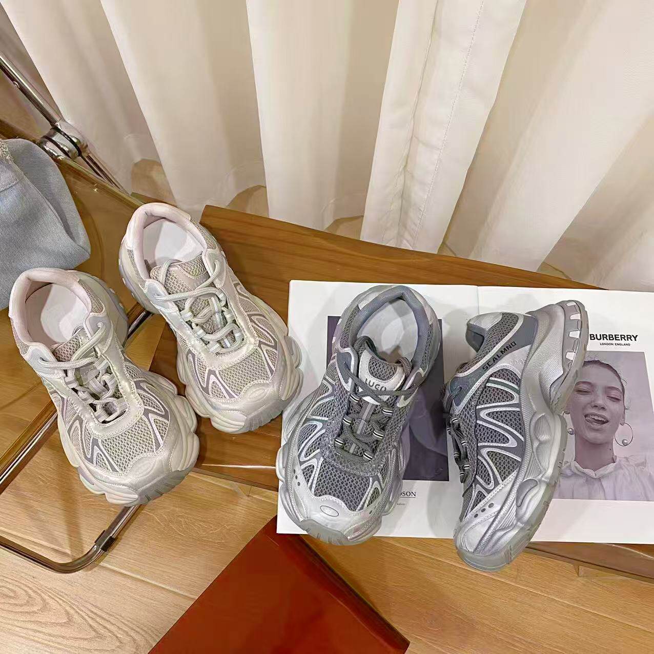 韩版真皮时尚休闲运动鞋女