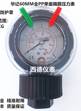 STIKO(华记)单面PP隔膜压力表透明防护表罩 防酸碱隔膜表防护罩