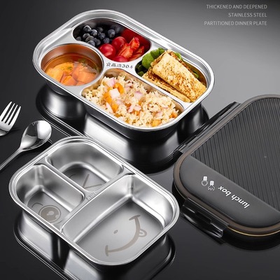 饭盘304儿童成人方形加深可盛汤