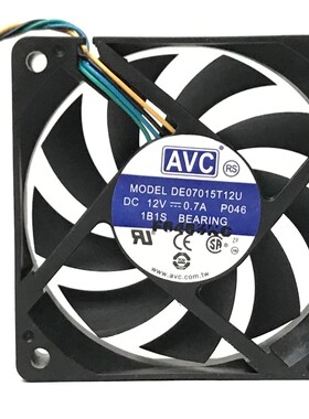 包邮原装AVC 12V 7cm 7015 4线智能温控 电脑 CPU AMD 散热风扇