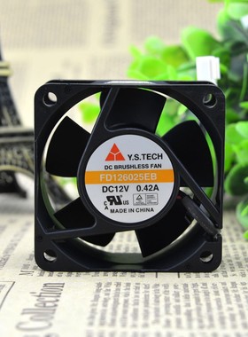 元山Y.S.TECH FD126025EB 大风量6025 6cm 12V 0.42A 双滚珠风扇