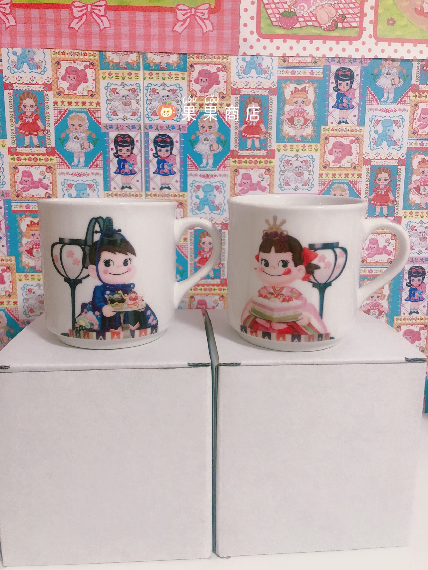 到货啦！日本动漫周边  日本昭和 陶瓷杯子 情侣不二家
