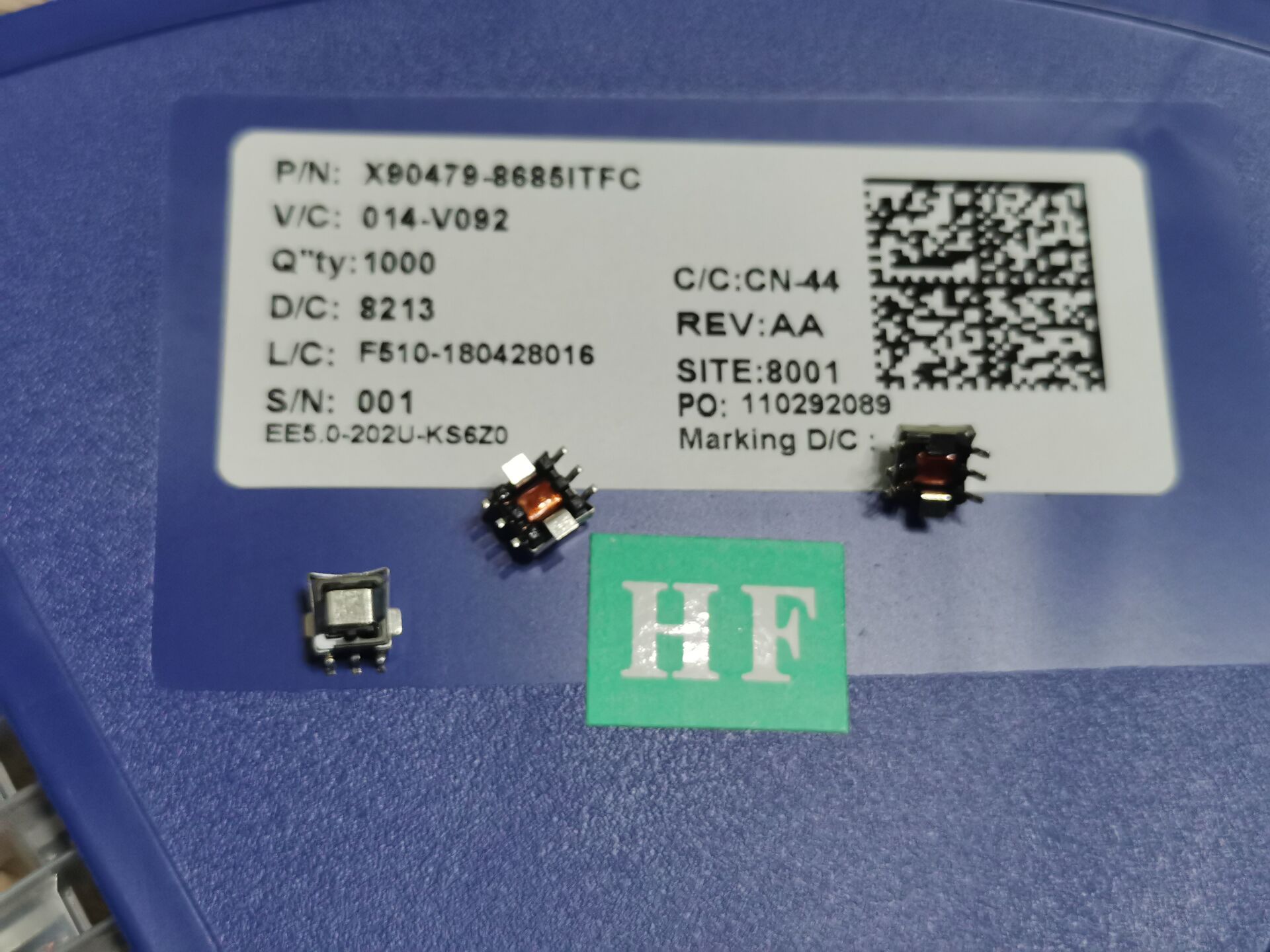 贴片变压器  EE5.0-202U-KS6Z0/PA1005.100QNLT  1-3脚  1：100