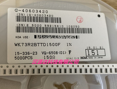 WK73R2BTTD1500F KOA贴片反极侧面电阻 0612-150R 150欧 1% 1W