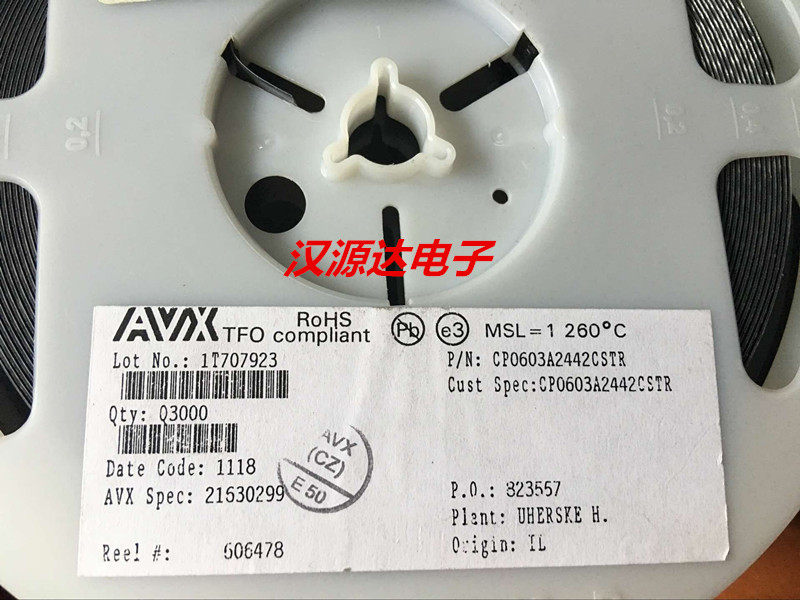 CP0603A2442CSTR 0603 2400-2484MHZ 12DB AVX厂RF信号调节滤波器