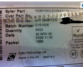 X2Y贴片EMI滤波电容 1206 0.22UF 220NF 25V 1206Y0500224MXTE03